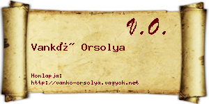 Vankó Orsolya névjegykártya